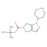Chemical structure of tert-butyl 1-(piperidin-4-yl)-1H,4H,5H,6H-pyrrolo[3,4-c]pyrazole-5-carboxylate - CSSB00015196897
