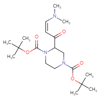 Chemical structure of 1,4-di-tert-butyl 2-[(2Z)-3-(dimethylamino)prop-2-enoyl]piperazine-1,4-dicarboxylate - CSSB20680308515