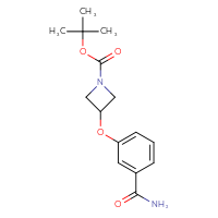 Chemical structure of tert-butyl 3-(3-carbamoylphenoxy)azetidine-1-carboxylate - CSSB02270739509