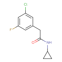 Chemical structure of 2-(3-chloro-5-fluorophenyl)-N-cyclopropylacetamide - CSSB02566019189