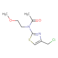 Chemical structure of N-[4-(chloromethyl)-1,3-thiazol-2-yl]-N-(2-methoxyethyl)acetamide - CSSB00000073038