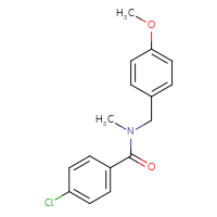 Chemical structure of 4-chloro-N-[(4-methoxyphenyl)methyl]-N-methylbenzamide - CSSB00047388274