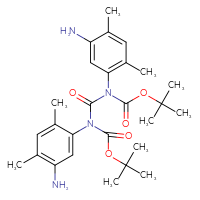 Chemical structure of tert-butyl N-(5-amino-2,4-dimethylphenyl)-N-{[(5-amino-2,4-dimethylphenyl)[(tert-butoxy)carbonyl]amino]carbonyl}carbamate - CSSB21408707923