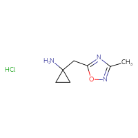 Chemical structure of 1-[(3-methyl-1,2,4-oxadiazol-5-yl)methyl]cyclopropan-1-amine hydrochloride - CSSB00153394998
