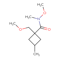 Chemical structure of N-methoxy-1-(methoxymethyl)-N,3-dimethylcyclobutane-1-carboxamide - CSSB15017050457