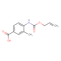 Chemical structure of 3-methyl-4-{[(prop-2-en-1-yloxy)carbonyl]amino}benzoic acid - CSSB00000285437