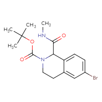 Chemical structure of tert-butyl 6-bromo-1-(methylcarbamoyl)-1,2,3,4-tetrahydroisoquinoline-2-carboxylate - CSSB05290418246