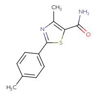 Chemical structure of 4-methyl-2-(4-methylphenyl)-1,3-thiazole-5-carboxamide - CSSB00010252546
