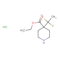 Chemical structure of ethyl 4-(1,1-difluoroethyl)piperidine-4-carboxylate hydrochloride - CSSB21043415889