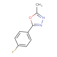 Chemical structure of 2-(4-fluorophenyl)-5-methyl-1,3,4-oxadiazole - CSSB00000018773