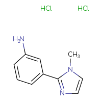 Chemical structure of 3-(1-methyl-1H-imidazol-2-yl)aniline dihydrochloride - CSSB00025744555