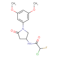 Chemical structure of 2-chloro-N-[1-(3,5-dimethoxyphenyl)-5-oxopyrrolidin-3-yl]-2-fluoroacetamide - CSSB21332122270