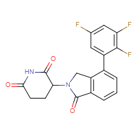 Chemical structure of 3-[1-oxo-4-(2,3,5-trifluorophenyl)-2,3-dihydro-1H-isoindol-2-yl]piperidine-2,6-dione - CSSB21531608296