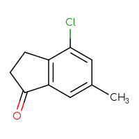 Chemical structure of 4-chloro-6-methyl-2,3-dihydro-1H-inden-1-one - CSSB00000095651