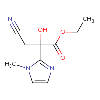 Chemical structure of ethyl 3-cyano-2-hydroxy-2-(1-methyl-1H-imidazol-2-yl)propanoate - CSSB00000026056