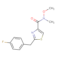 Chemical structure of 2-[(4-fluorophenyl)methyl]-N-methoxy-N-methyl-1,3-thiazole-4-carboxamide - CSSB02017108827