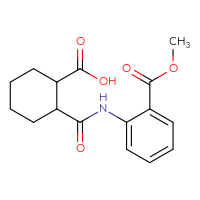 Chemical structure of 2-{[2-(methoxycarbonyl)phenyl]carbamoyl}cyclohexane-1-carboxylic acid - CSSB00020582815