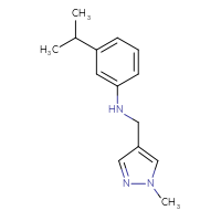 Chemical structure of N-[(1-methyl-1H-pyrazol-4-yl)methyl]-3-(propan-2-yl)aniline - CSSB00000621266