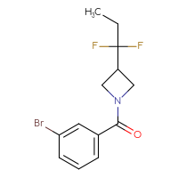 Chemical structure of 1-(3-bromobenzoyl)-3-(1,1-difluoropropyl)azetidine - CSSB07184283182