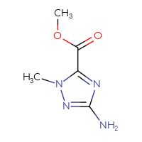 Chemical structure of methyl 3-amino-1-methyl-1H-1,2,4-triazole-5-carboxylate - CSSB00021336862