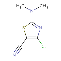 Chemical structure of 4-chloro-2-(dimethylamino)-1,3-thiazole-5-carbonitrile - CSSB00000732206