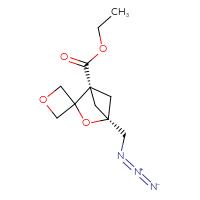 Chemical structure of ethyl (1r,4r)-4-(azidomethyl)-3-oxaspiro[bicyclo[2.1.1]hexane-2,3'-oxetane]-1-carboxylate - CSSB06446545688