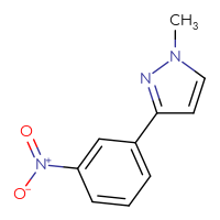 Chemical structure of 1-methyl-3-(3-nitrophenyl)-1H-pyrazole - CSSB00000043344
