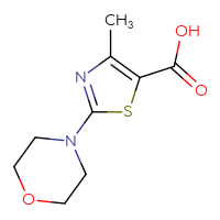 Chemical structure of 4-methyl-2-(morpholin-4-yl)-1,3-thiazole-5-carboxylic acid - CSSB00000244936