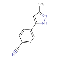 Chemical structure of 4-(3-methyl-1H-pyrazol-5-yl)benzonitrile - CSSB00034167273