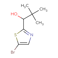 Chemical structure of 1-(5-bromo-1,3-thiazol-2-yl)-2,2-dimethylpropan-1-ol - CSSB00024530596