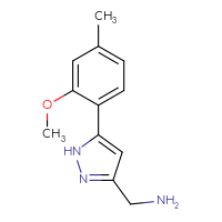 Chemical structure of 1-[5-(2-methoxy-4-methylphenyl)-1H-pyrazol-3-yl]methanamine - CSSB00020946544