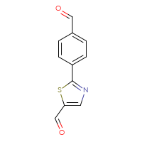 Chemical structure of 2-(4-formylphenyl)-1,3-thiazole-5-carbaldehyde - CSSB06581375493