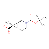 Chemical structure of (1R,6S,7R)-3-[(tert-butoxy)carbonyl]-7-methyl-3-azabicyclo[4.1.0]heptane-7-carboxylic acid - CSSB14869009215