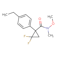 Chemical structure of 1-(4-ethylphenyl)-2,2-difluoro-N-methoxy-N-methylcyclopropane-1-carboxamide - CSSB15072410577