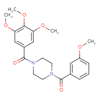 Chemical structure of 1-(3-methoxybenzoyl)-4-(3,4,5-trimethoxybenzoyl)piperazine - CSSB00027286631