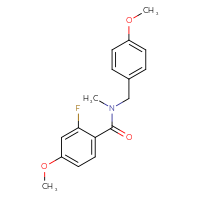 Chemical structure of 2-fluoro-4-methoxy-N-[(4-methoxyphenyl)methyl]-N-methylbenzamide - CSSB00104483516