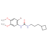 Chemical structure of 1-(2-bromo-4,5-dimethoxyphenyl)-3-(3-cyclobutylpropyl)urea - CSSB00078276577