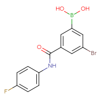 Chemical structure of {3-bromo-5-[(4-fluorophenyl)carbamoyl]phenyl}boronic acid - CSSB00025726478