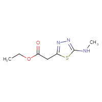 Chemical structure of ethyl 2-[5-(methylamino)-1,3,4-thiadiazol-2-yl]acetate - CSSB00041572129