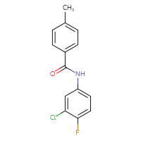 Chemical structure of N-(3-chloro-4-fluorophenyl)-4-methylbenzamide - CSSB00026395579