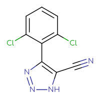 Chemical structure of 4-(2,6-dichlorophenyl)-1H-1,2,3-triazole-5-carbonitrile - CSSB00000065931
