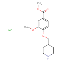 Chemical structure of methyl 3-methoxy-4-[(piperidin-4-yl)methoxy]benzoate hydrochloride - CSSB00025731762