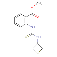 Chemical structure of methyl 2-{[(thietan-3-yl)carbamothioyl]amino}benzoate - CSSB21432501831