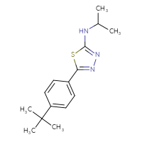 Chemical structure of 5-(4-tert-butylphenyl)-N-(propan-2-yl)-1,3,4-thiadiazol-2-amine - CSSB00133284321
