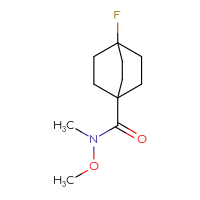 Chemical structure of 4-fluoro-N-methoxy-N-methylbicyclo[2.2.2]octane-1-carboxamide - CSSB01072297583