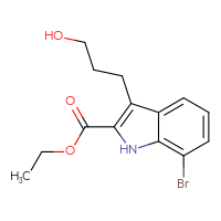Chemical structure of ethyl 7-bromo-3-(3-hydroxypropyl)-1H-indole-2-carboxylate - CSSB00025707417