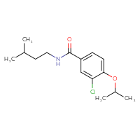 Chemical structure of 3-chloro-N-(3-methylbutyl)-4-(propan-2-yloxy)benzamide - CSSB10395089266