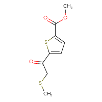 Chemical structure of methyl 5-[2-(methylsulfanyl)acetyl]thiophene-2-carboxylate - CSSB21246277913