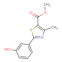 Chemical structure of methyl 2-(3-hydroxyphenyl)-4-methyl-1,3-thiazole-5-carboxylate - CSSB00005798213