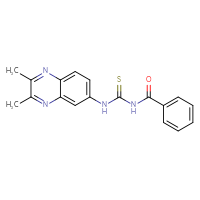 Chemical structure of 1-benzoyl-3-(2,3-dimethylquinoxalin-6-yl)thiourea - CSSB00025731205
